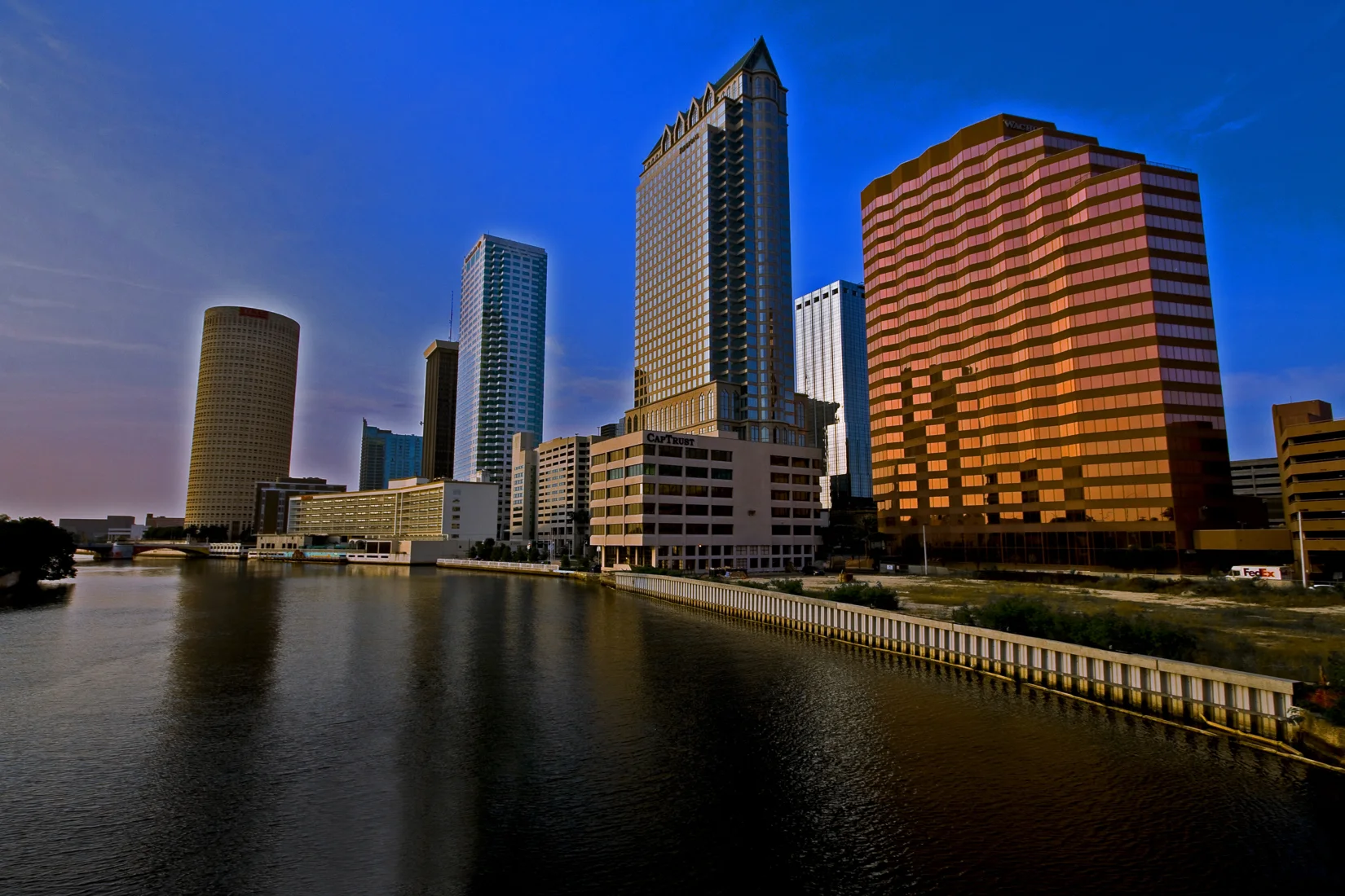 Tampa skyline along the waterfront
